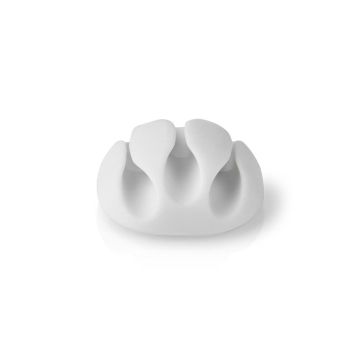 Cable-Management-|-Cable-Clip-|-Click-and-Go-|-4-pcs-|-Number-of-slots:-3-Slots-|-Maximum-cable-thickness:-5.3-mm-|-TPE-|-White-1