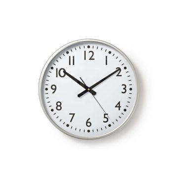 Wall-Clock-|-Diameter:-380-mm-|-Plastic-|-Silver-/-White-1