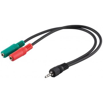 PC-headset-adapter-1x-3.5 mm-AUX-4-pin-to-2x-3.5-mm-AUX-3-pin-0.3-m-black--3.5-mm-male-(4-pin-stereo)->-2-pcs.-3.5-mm-female-(3-pin-stereo)-1