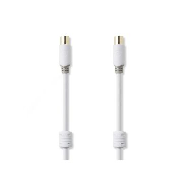 Coax-Cable-|-IEC-(Coax)-Male-|-IEC-(Coax)-Female-|-Gold-Plated-|-75-Ohm-|-Double-Shielded-|-5.00-m-|-Round-|-PVC-|-White-|-Polybag-1