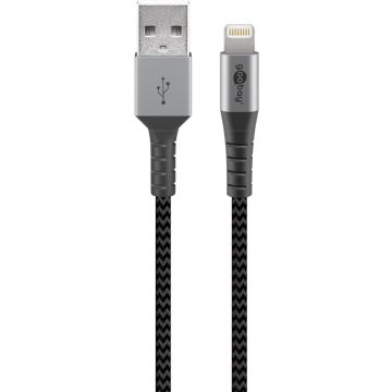 Cablu-USB-2.0-A-tata--Lightning-1m-gri/argintiu-Goobay-1