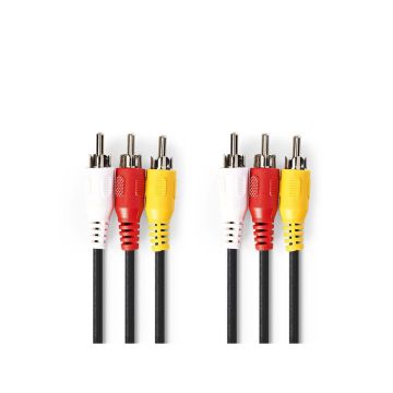 Composite-Video-Cable-|-3x-RCA-Male-|-3x-RCA-Male-|-Nickel-Plated-|-480p-|-10.0-m-|-Round-|-PVC-|-Black-|-Envelope-1