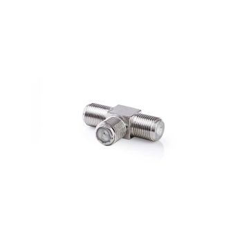 Satellite-&-Antenna-Adapter-|-F-Female-|-2x-F-Female-|-Nickel-Plated-|-75-Ohm-|-T-Splitter-|-Metal-|-Silver-|-10-pcs-|-Polybag-1