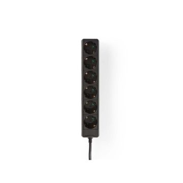 Extension-Socket-|-Type-F-(CEE-7/7)-|-6-Way-|-3.00-m-|-3680-W-|-16-A-|-Kind-of-grounding:-Side-Contacts-|-230-V-AC-50/60-Hz-|-Socket-angle:-45-°-|-H05VV-F-3G1.5mm²-|-Black-1