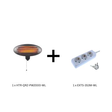 Pachet-promotional-Incalzitor-terasa-cu-quartz-2000W-montabil-pe-perete-+-Prelungitor-3-prize-3m-Well-1