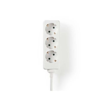 Extension-Socket-|-Type-F-(CEE-7/7)-|-3-Way-|-3.00-m-|-3680-W-|-16-A-|-Kind-of-grounding:-Side-Contacts-|-230-V-AC-50/60-Hz-|-Socket-angle:-45-°-|-H05VV-F-3G1.5mm²-|-White-1