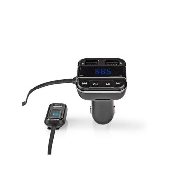 Car-FM-Transmitter-|-Fixed-|-Hands-free-calling-|-0.8-"-|-LED-Screen-|-Bluetooth®-|-5.0-V-DC-/-1.0-A-/-5.0-V-DC-/-2.4-A-|-Google-Assistant-/-Siri-|-Black-/-Grey-1