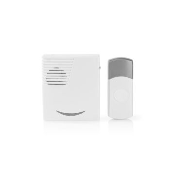 Wireless-Doorbell-Set-|-Battery-Powered-|-3-V-DC-|-1x-CR2032-|-Volume:-80-dB-|-Signal-range:-300-m-|-IP44-|-36-Melodies-|-1-Receiver-|-Grey-/-White-1