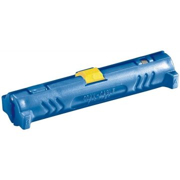 Coaxial-cable-stripper--with-opening-spring-and-locking-lever-1