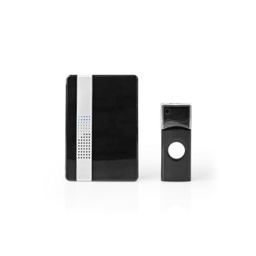 Wireless-Doorbell-Set-|-Mains-Powered-|-220--240-V-AC-50-Hz-|-1x-CR2032-|-Volume:-80-dB-|-Signal-range:-300-m-|-IP44-|-Adjustable-volume-|-36-Melodies-|-1-Receiver-|-Black-1