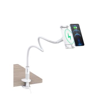 Suport-reglabil-de-birou-pentru-telefon-si-tableta-Choetech-T584F-incarcare-wireless-alb-1