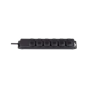 Extension-Socket-6-Way-2.00-m-Black--Protective-Contact-TYPE-F-1