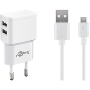 Dual-Micro-USB-charger-set-2.4-A-white-1-m--power-unit-with-2-USB-ports-and-Micro-USB-cable-1m-(white)-1