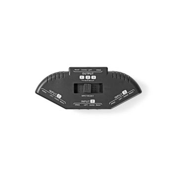 Switch 3-porturi AV 1x intrare RCA (RWY) - 3x iesire RCA (RWY), negru, Nedis