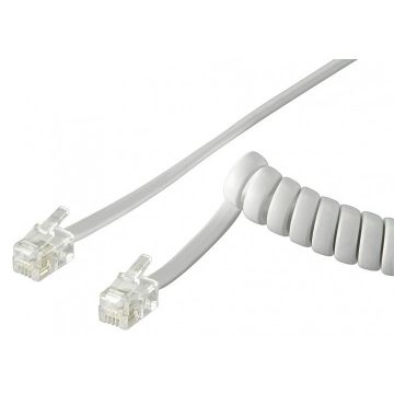 Phone-handset-spiral-cable-CCA-(copper-clad-aluminium)-4-m-white--RJ10-male-(4P4C)->-RJ10-male-(4P4C)-1