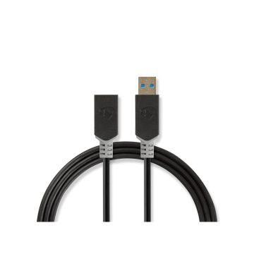 USB-Cable-|-USB-3.2-Gen-1-|-USB-A-Male-|-USB-A-Female-|-5-Gbps-|-Gold-Plated-|-2.00-m-|-Round-|-PVC-|-Anthracite-|-Box-1