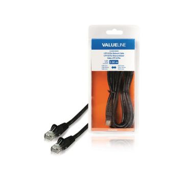 Cablu de retea U/UTP Valueline, cat5e, patch cord, 3m, negru
