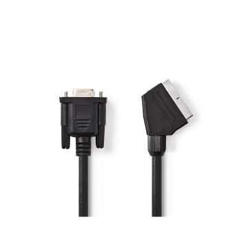 SCART-Cable-|-SCART-Male-|-VGA-Female-|-Nickel-Plated-|-480p-|-2.00-m-|-Round-|-PVC-|-Black-|-Envelope-1