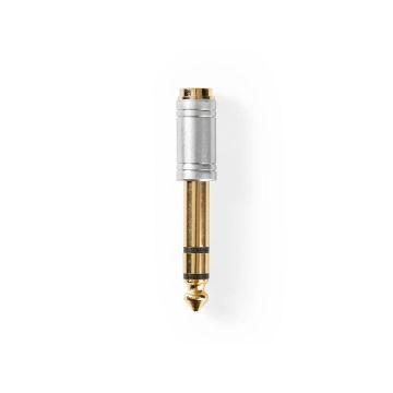 Stereo-Audio-Adapter-|-6.35-mm-Male-|-3.5-mm-Female-|-Gold-Plated-|-Straight-|-Metal-|-Silver-|-1-pcs-|-Box-1