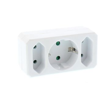 Multiple-adaptor-2X-Euro-1XSchuko;-Well-1