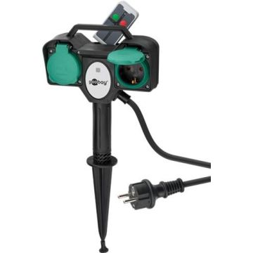 Two-way-garden-socket-with-remote-control-black-green-2-m--specially-developed-for-outdoor-use-–-IP-44-splash-proof-protection-with-remote-control-1