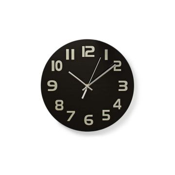 Wall-Clock-|-Diameter:-300-mm-|-Glass-|-Black-1