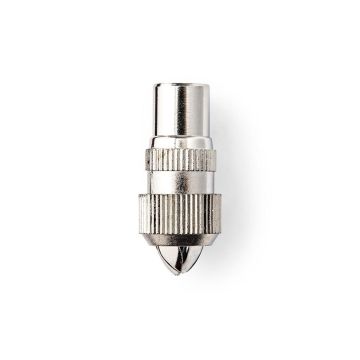 IEC-(Coax)-Connector-|-Straight-|-Female-|-Nickel-Plated-|-75-Ohm-|-Screw-|-Cable-input-diameter:-7.0-mm-|-Metal-|-Silver-|-2-pcs-|-Envelope-1