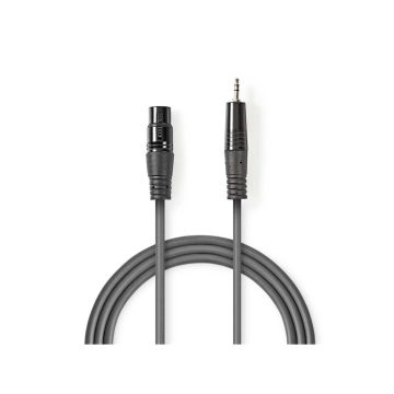 Balanced-Audio-Cable-|-XLR-3-Pin-Male-|-3.5-mm-Male-|-Nickel-Plated-|-1.50-m-|-Round-|-PVC-|-Dark-Grey-|-Carton-Sleeve-1