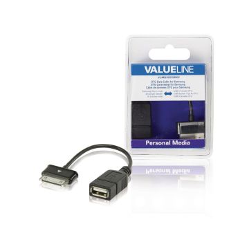 Sync-and-Charge-Cable-Samsung-30-Pin-Male--USB-A-Female-0.20-m-Black-1