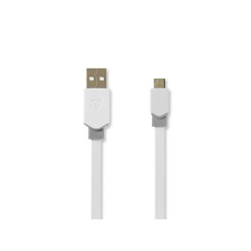USB-Cable-|-USB-2.0-|-USB-A-Male-|-USB-Micro-B-Male-|-480-Mbps-|-Gold-Plated-|-1.00-m-|-Flat-|-PVC-|-White-|-Polybag-1