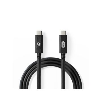 USB-Cable-|-USB-3.2-Gen-2-|-USB-C™-Male-|-USB-C™-Male-|-100-W-|-4K@60Hz-|-10-Gbps-|-Nickel-Plated-|-1.00-m-|-Round-|-PVC-|-Black-|-Box-1