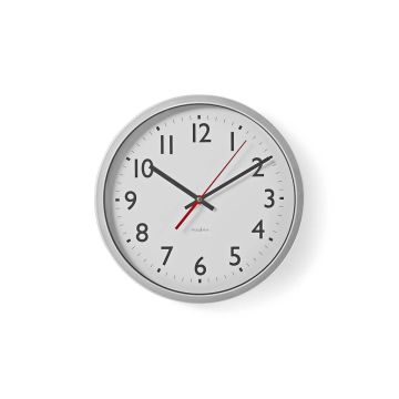 Wall-Clock-|-Diameter:-300-mm-|-Plastic-|-Silver-/-White-1