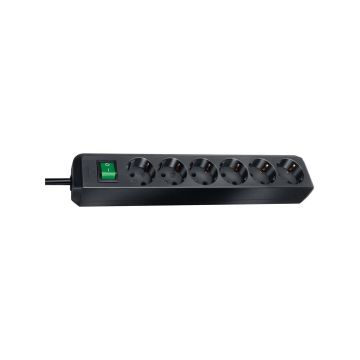 Extension-Socket-Eco-Line-6-Way-3.00-m-Black--Protective-Contact-TYPE-F-1