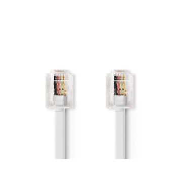 Telecom-Cable-|-RJ11-Male-|-RJ11-Male-|-5.00-m-|-Cable-design:-Flat-|-Plating:-Nickel-Plated-|-Cable-type:-RJ11-|-White-1