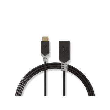 USB-C™-Adapter-|-USB-3.2-Gen-1-|-USB-C™-Male-|-USB-A-Female-|-5-Gbps-|-0.15-m-|-Round-|-Nickel-Plated-|-PVC-|-Anthracite-|-Box-1